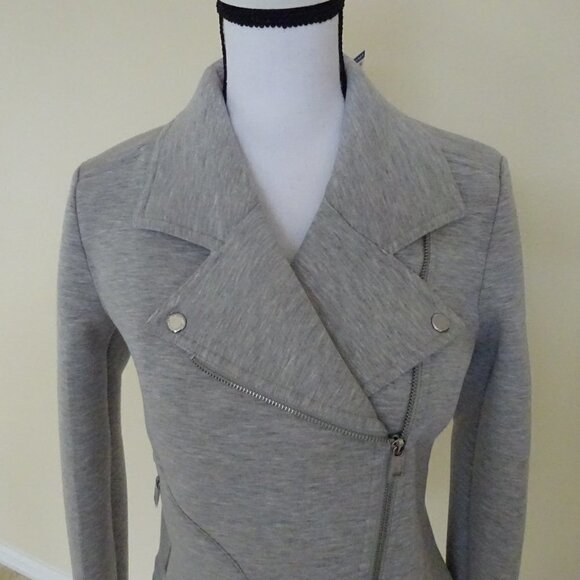 Ralph Lauren Zip Front Jacket Women's Size M Gray Knit Casual Moto Style - Picture 3 of 9